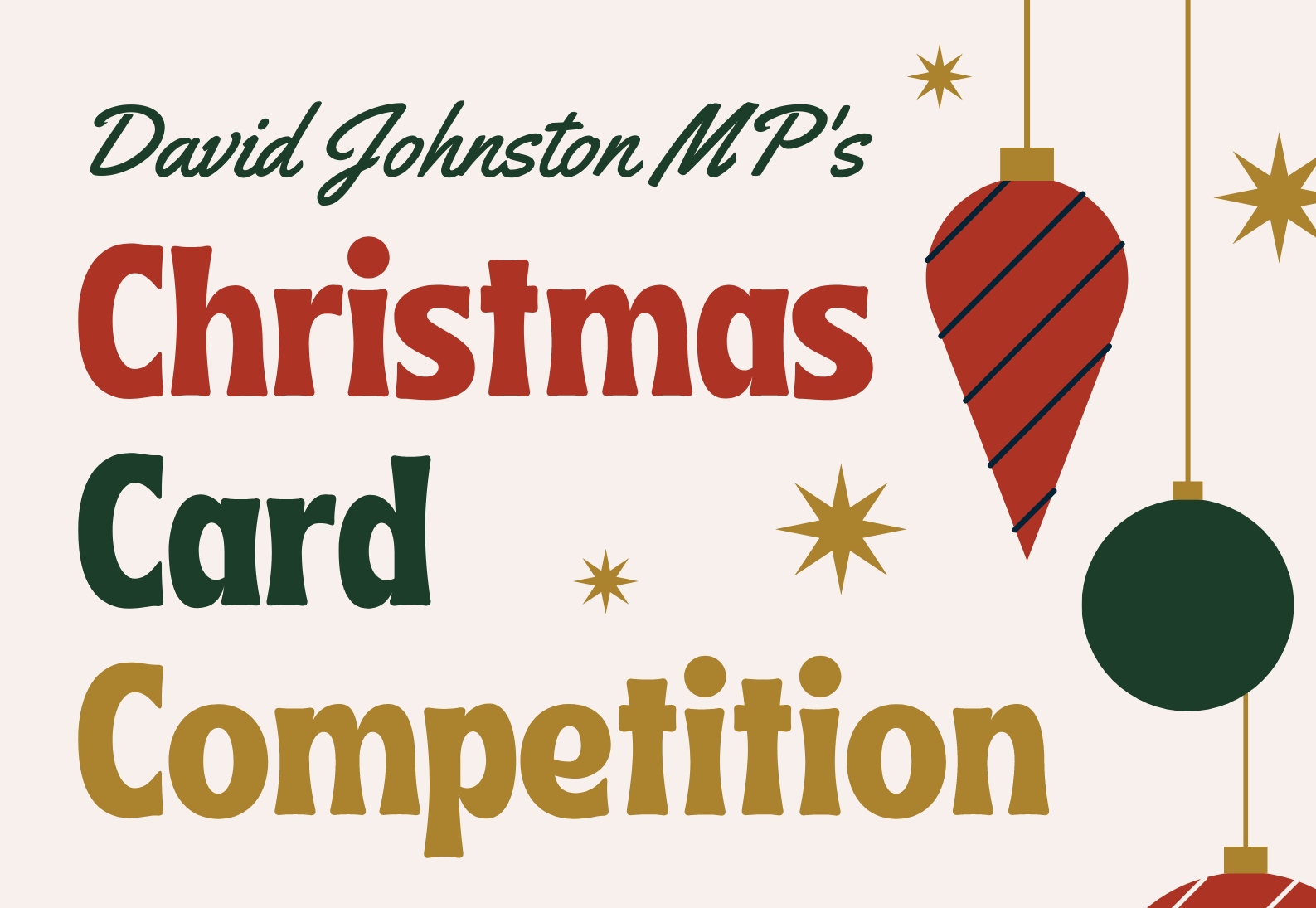 David launches his Christmas Card Competition David Johnston